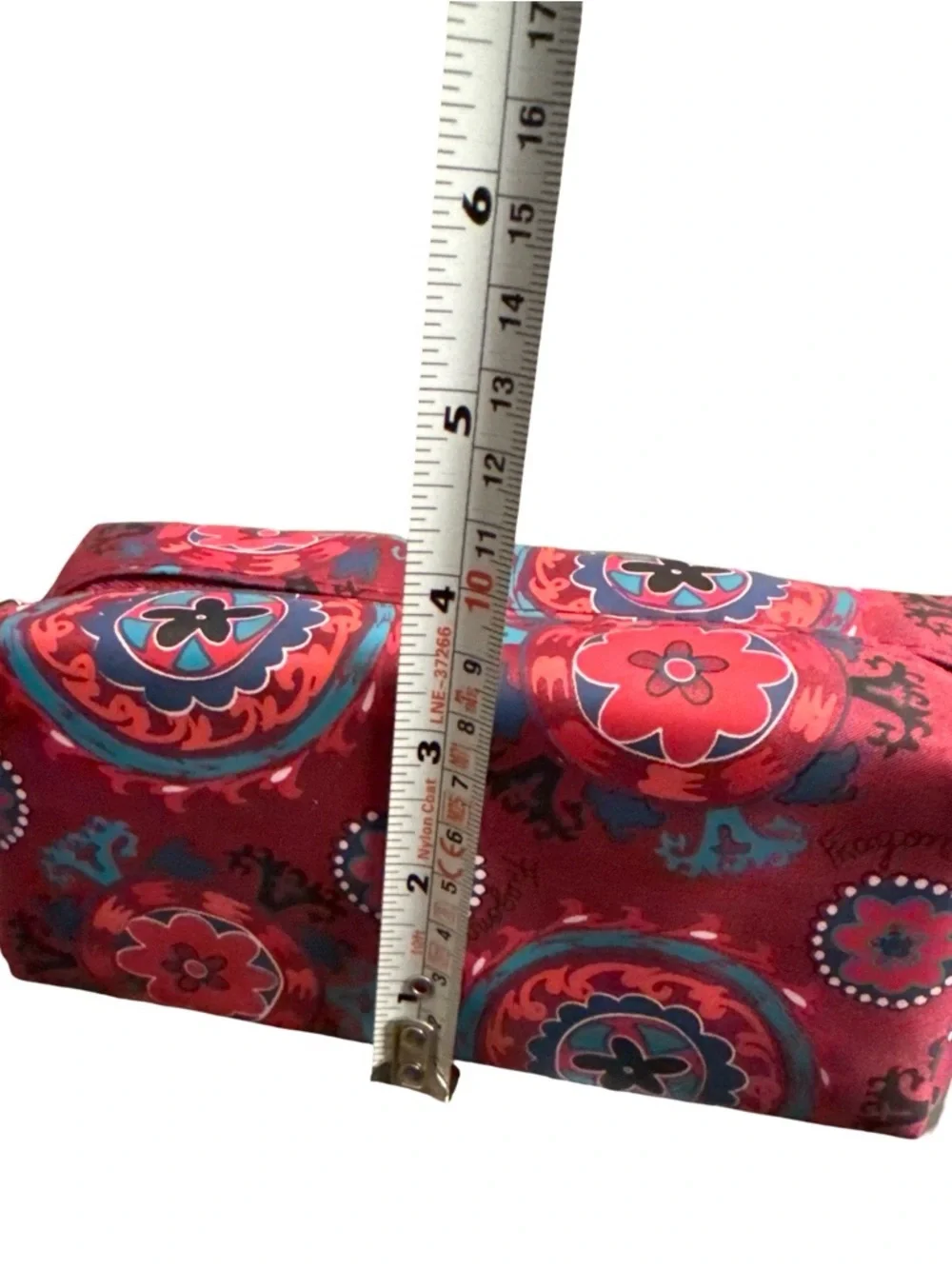 Fragonard  Red Floral-Patterned Cosmetic Pouch